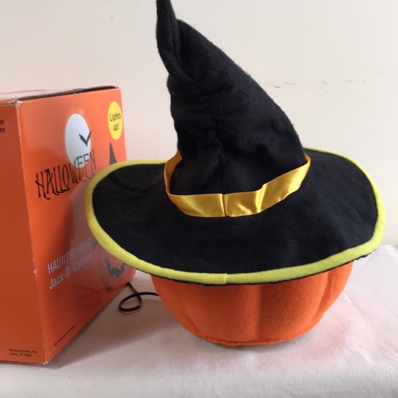 VTG Jack O Lantern Gemmy Michael’s LED light up silly face Witch hat Halloween - Picture 4 of 11